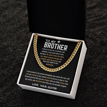 To My Brother - Cuban Link Chain - Gift Set - SLDDL0040 - Sunshine Letters Co